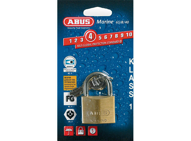 Hengelås Abus Marine FG1 KL. 1 - 85/50 - C/ESF 